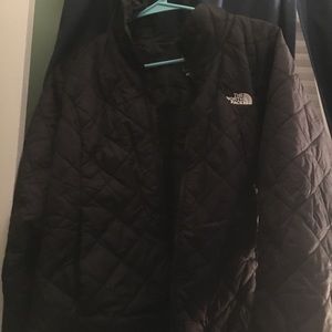 Black thin north face puffer jacket